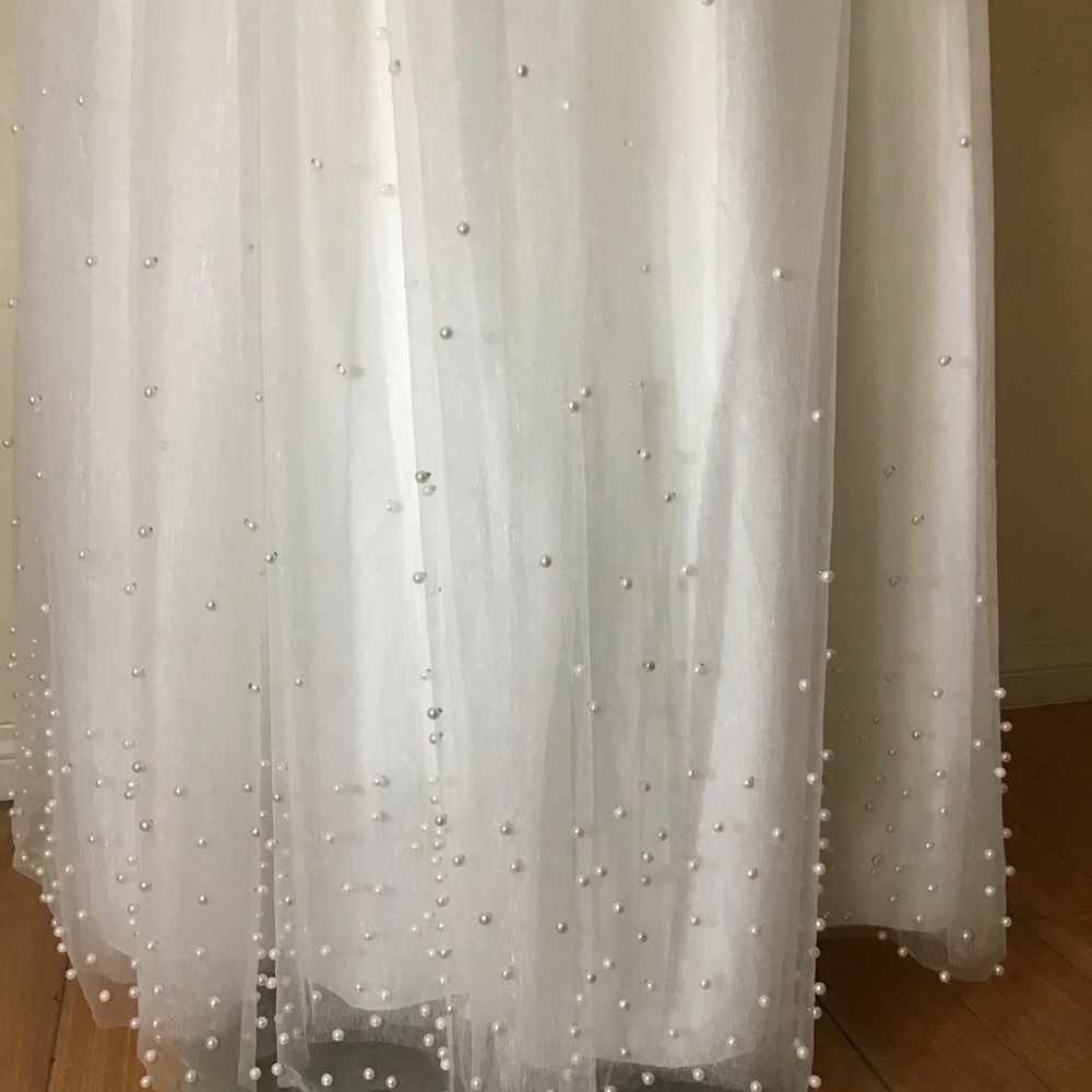 B Darlin pearl tulle skirt formal gown dress - Picture 4 of 6